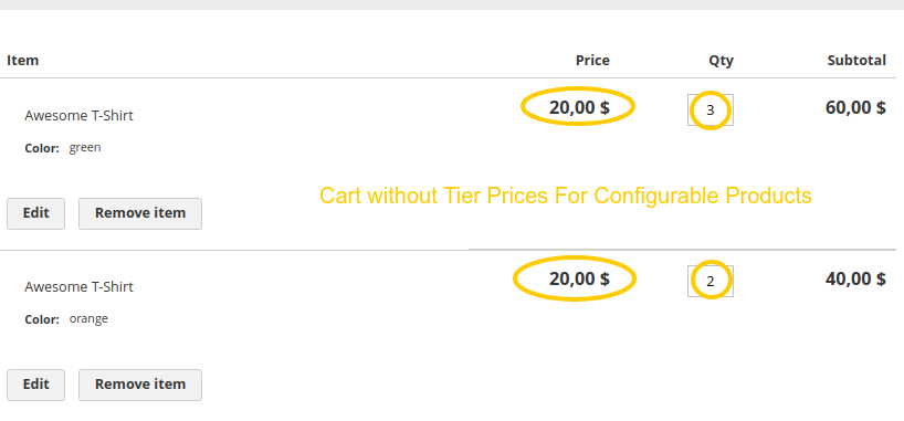 Calculation Type Without Tier Prices For Configurable Products