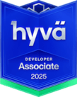 Hyva Certified Associate Developer 2025 Badge - Simon Sprankel